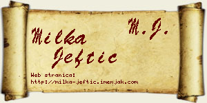 Milka Jeftić vizit kartica